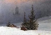 Caspar David Friedrich Winter Landscape with Church painting